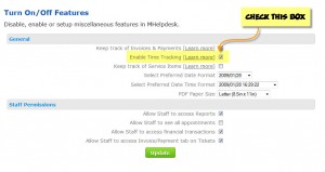 Enable Time Tracking