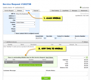 Add time to the invoice